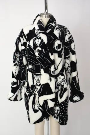 1980s Donnybrook Faces Faux Fur Coat
