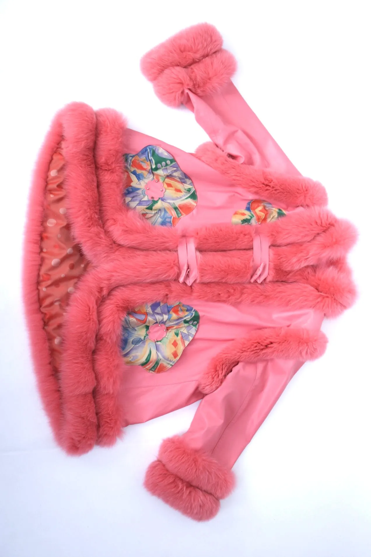 1980s Fox Fur & Lambskin Swing Coat