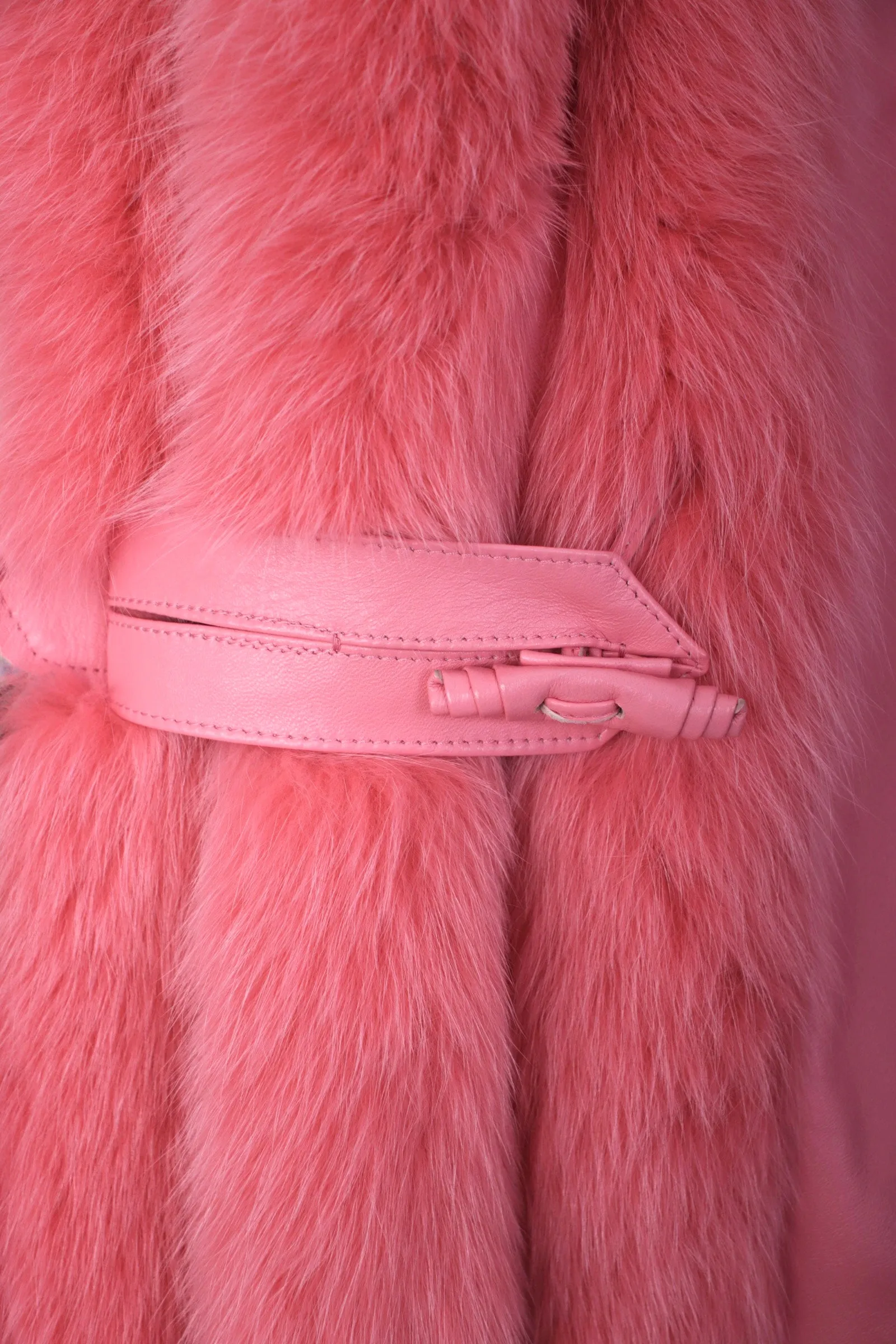 1980s Fox Fur & Lambskin Swing Coat