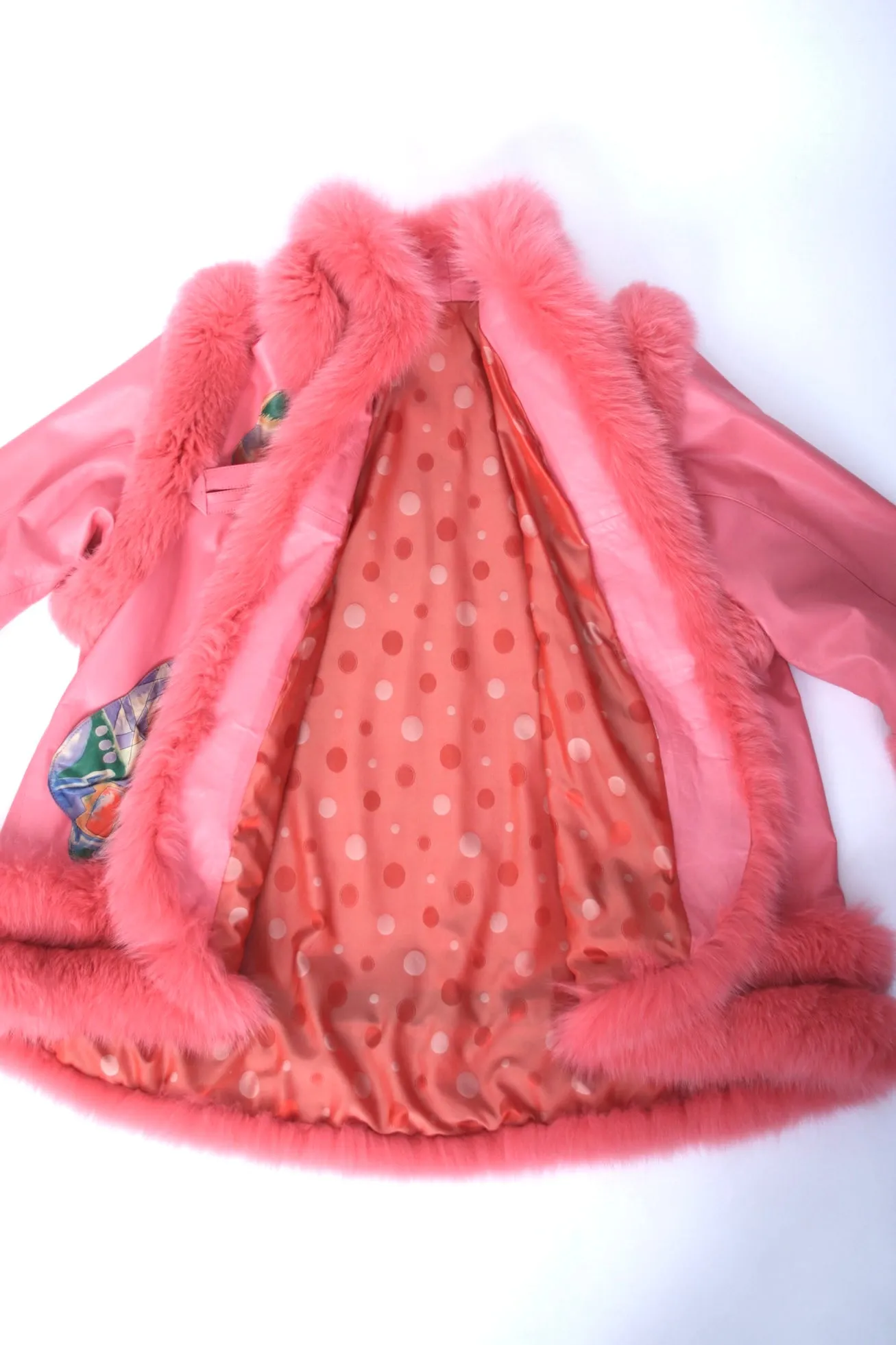 1980s Fox Fur & Lambskin Swing Coat