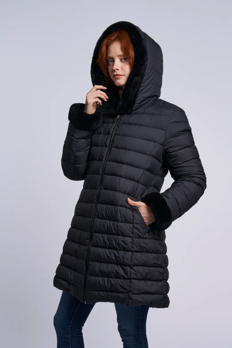 4255HD Hooded down coat reverses to genuine shearling jUSt 3 left  1/m 1/L  1/xL   $275
