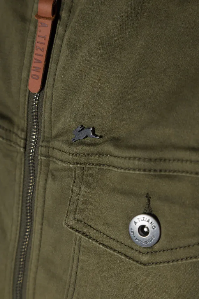 A TIZIANO Davis | Solid Bomber Jacket (Dark Olive)