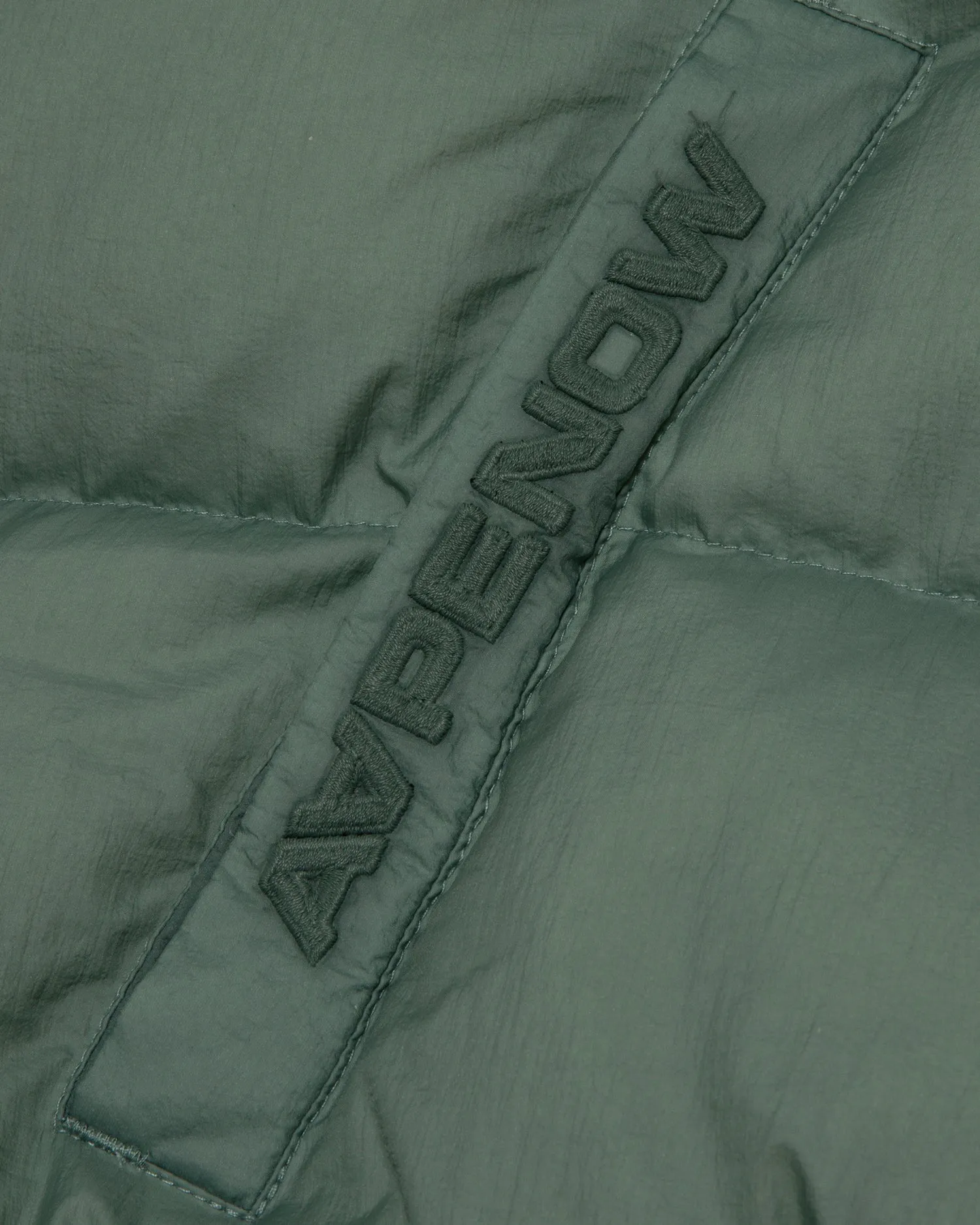 AAPENOW moonface logo zip-up down jacket