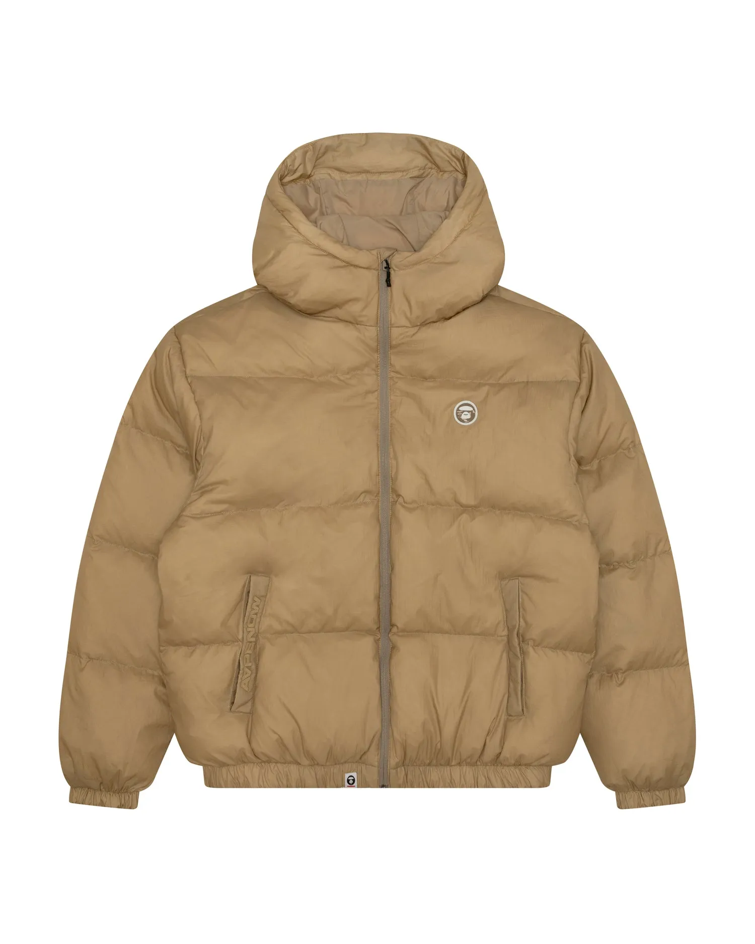 AAPENOW moonface logo zip-up down jacket