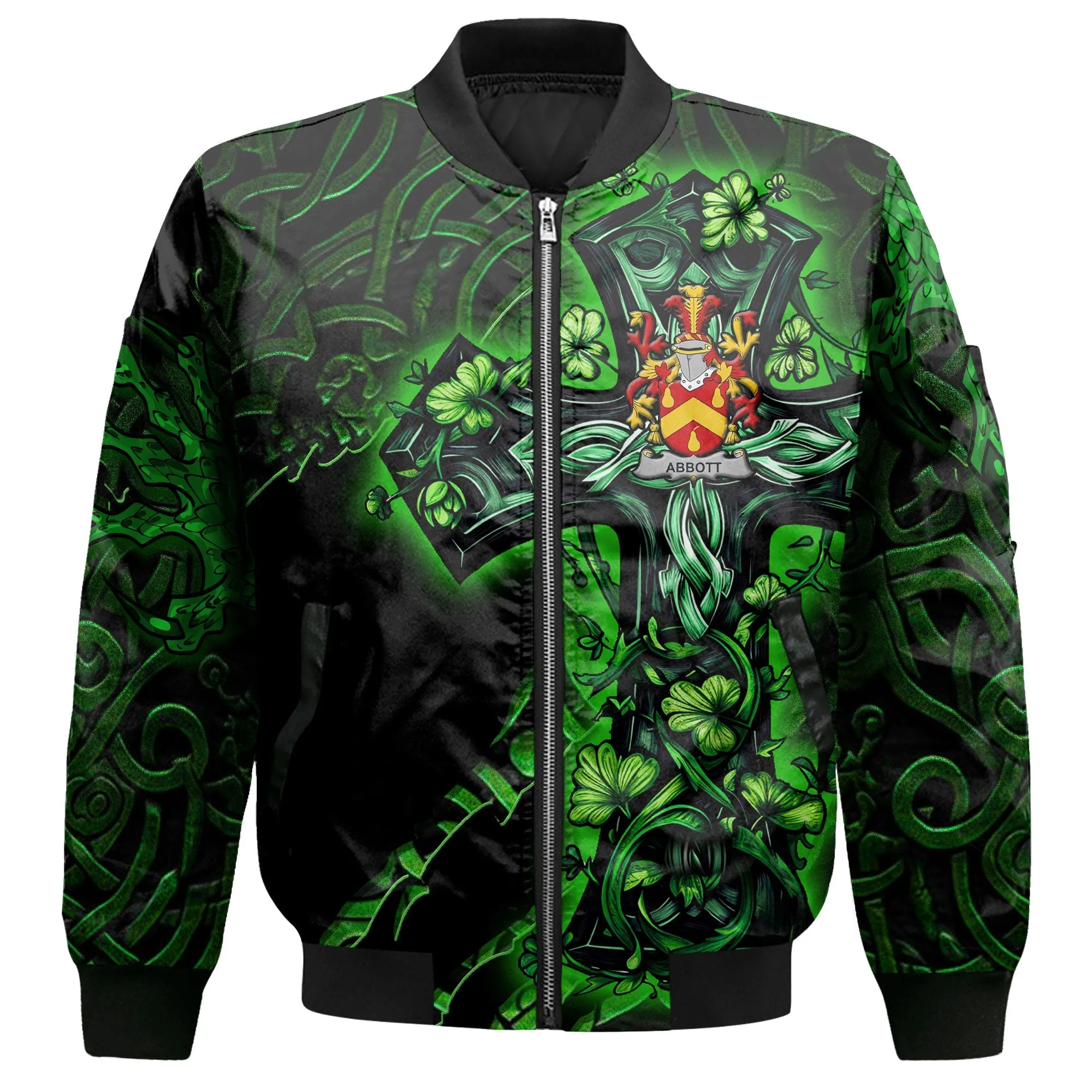 Abbott Bomber Jackets Celtic Cross And Dragon Style