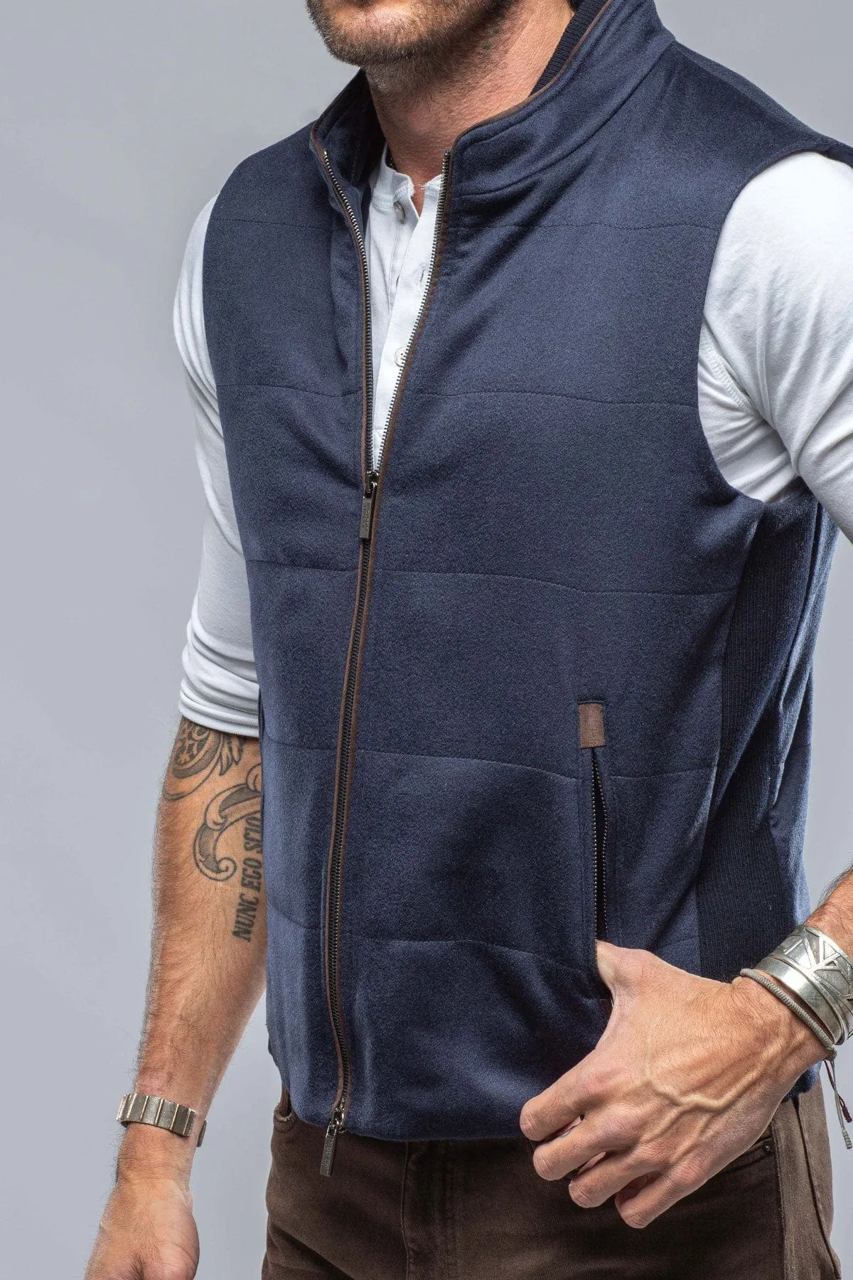 Alba Cashmere Vest in Navy