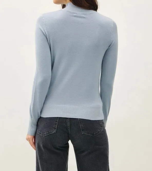 Angela Mock Crew in Vintage Blue