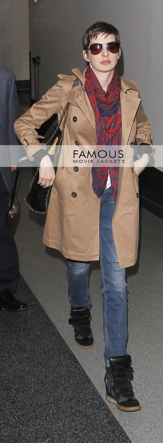 Anne Hathaway Brown Trench Coat