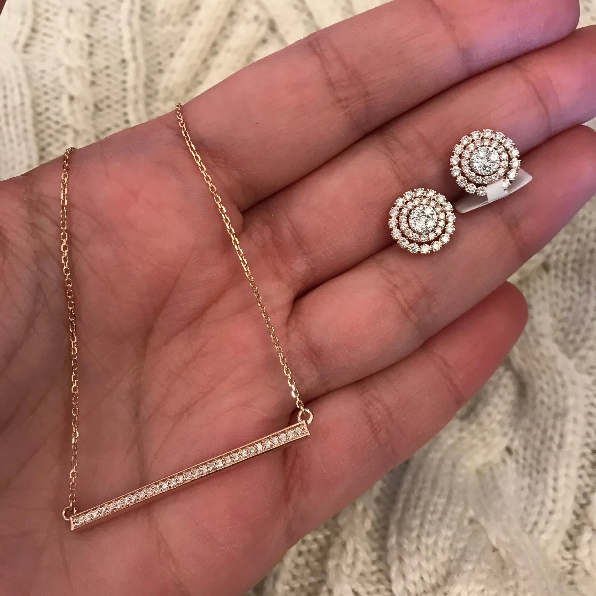 Antique Design 3 Piece Diamond Stud