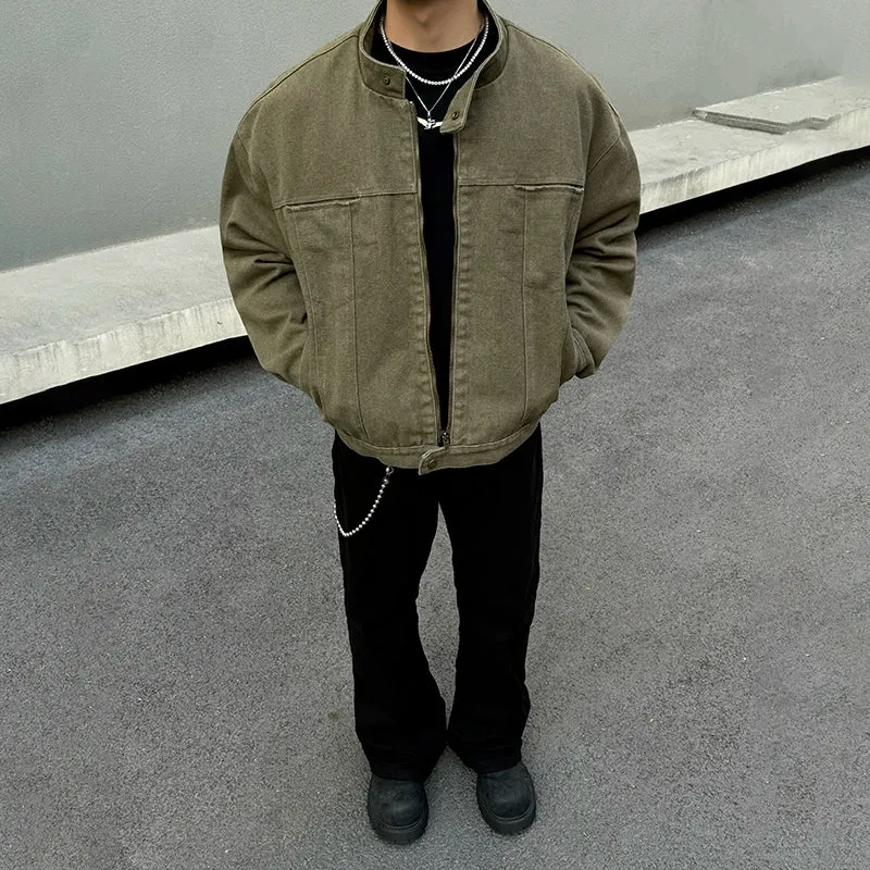 Army Green Crewneck Jacket