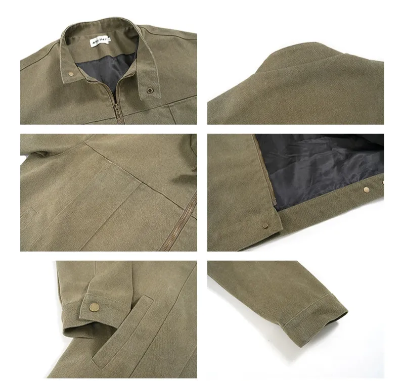 Army Green Crewneck Jacket