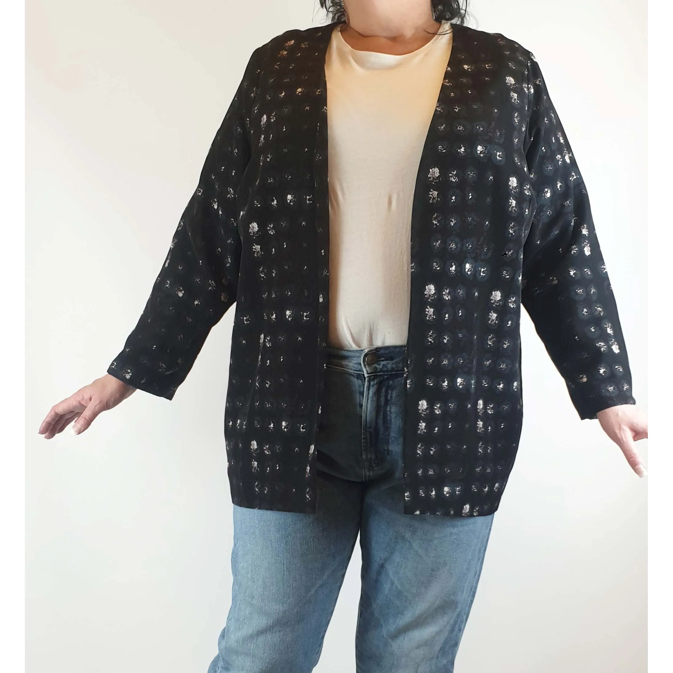 Asos Curve long lightweight jacket with unique print size 16
