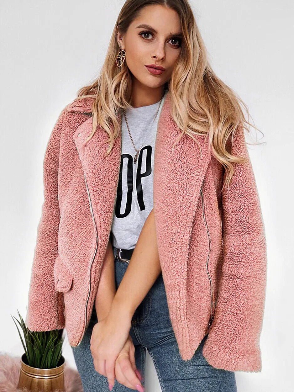 Autumn and Winter New Fur Artificial Fur Suit Collar Warm Jacket Coat