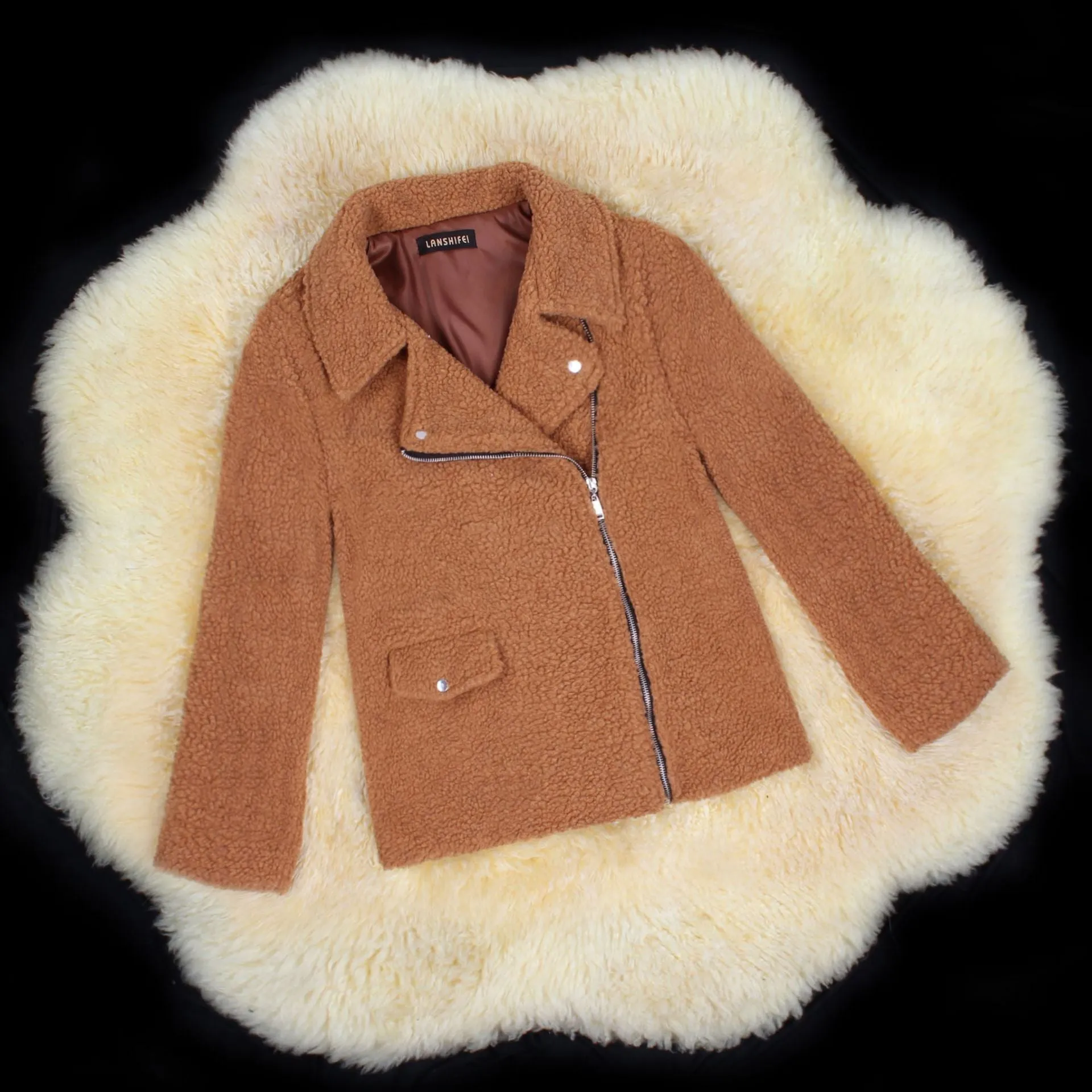 Autumn and Winter New Fur Artificial Fur Suit Collar Warm Jacket Coat
