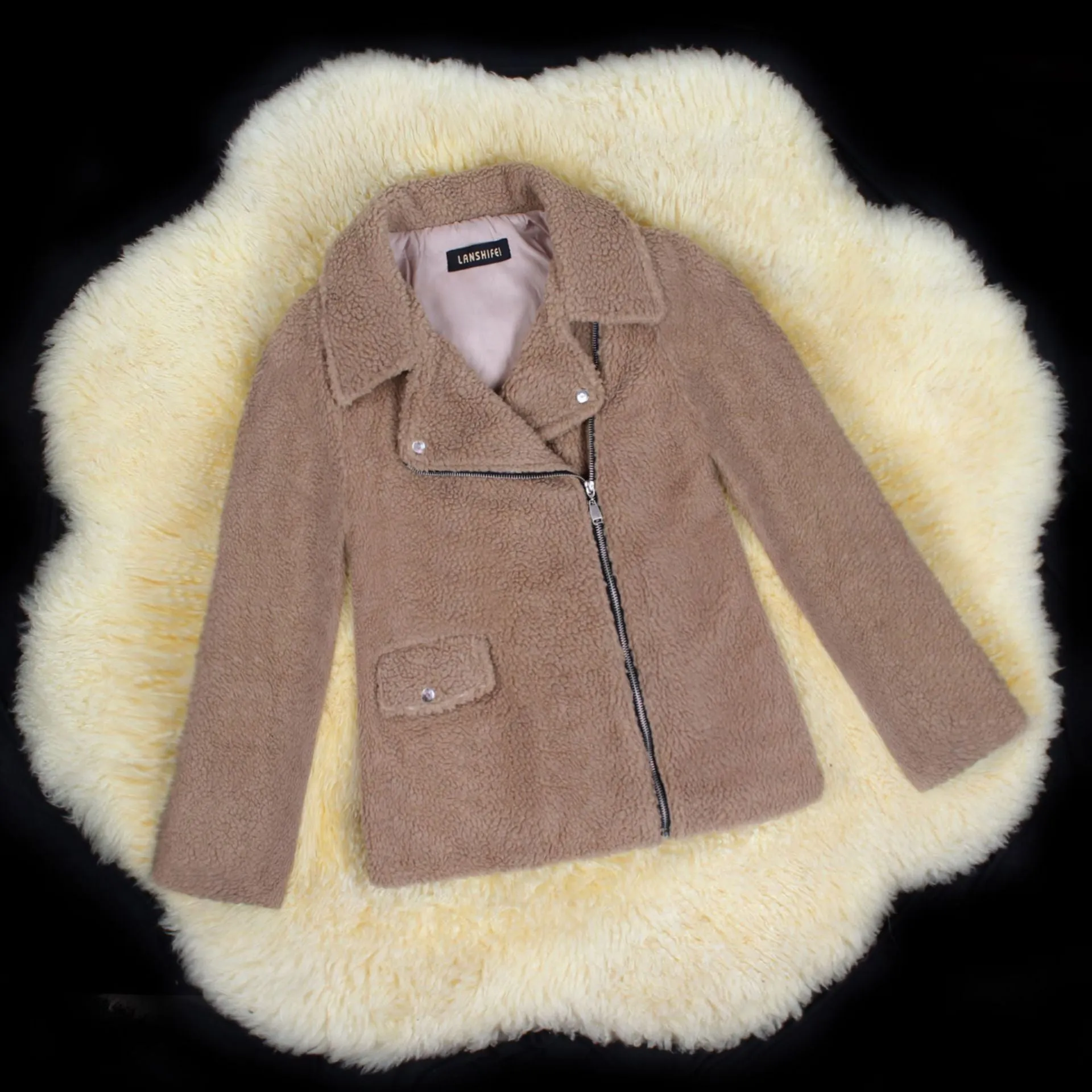 Autumn and Winter New Fur Artificial Fur Suit Collar Warm Jacket Coat