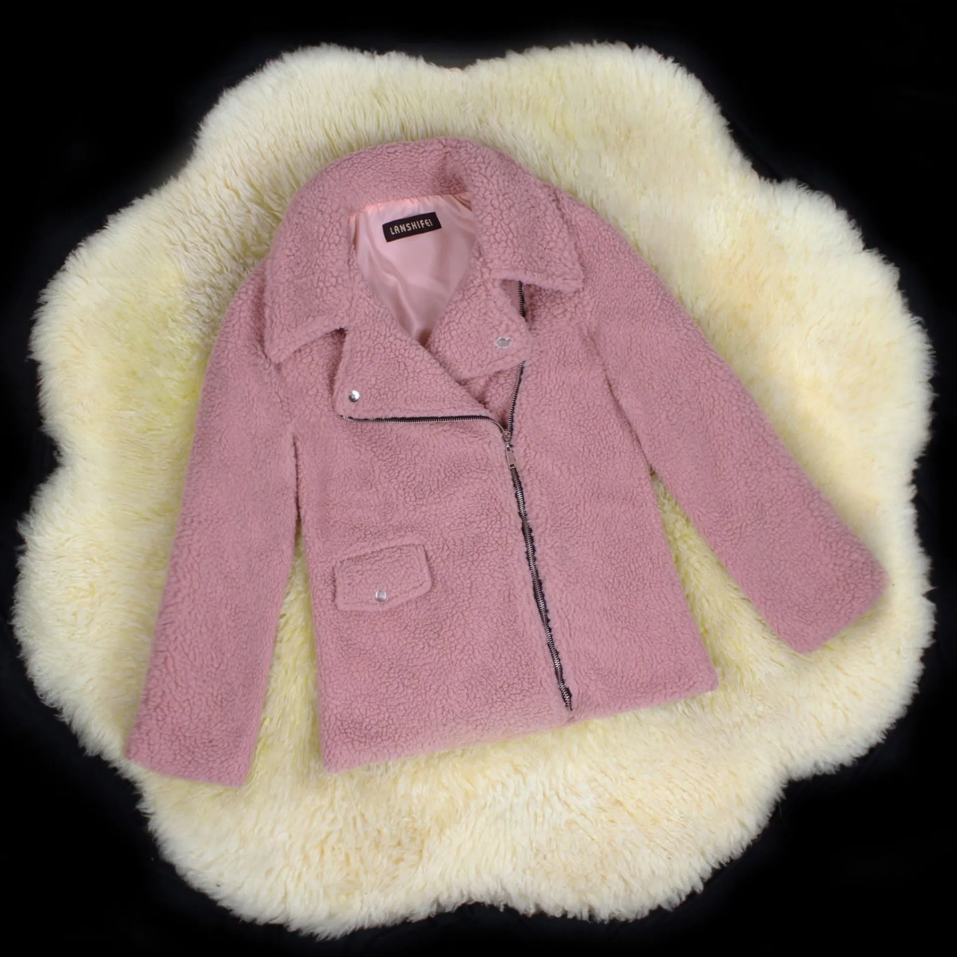 Autumn and Winter New Fur Artificial Fur Suit Collar Warm Jacket Coat