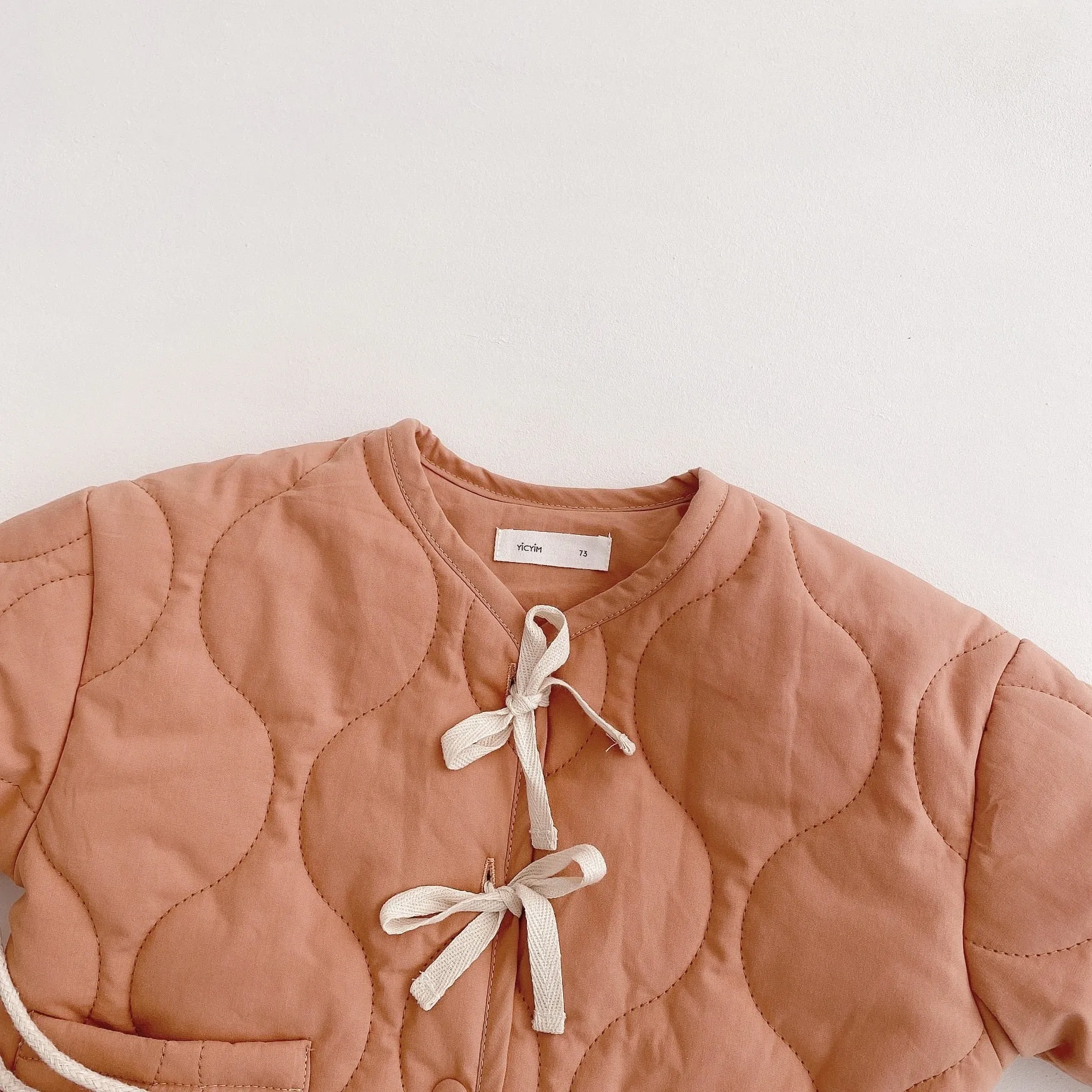 Autumn Winter Girls Coat Beige Backpack
