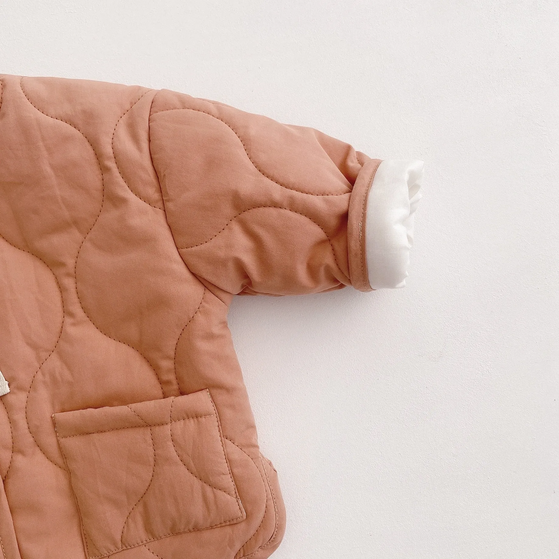 Autumn Winter Girls Coat Beige Backpack
