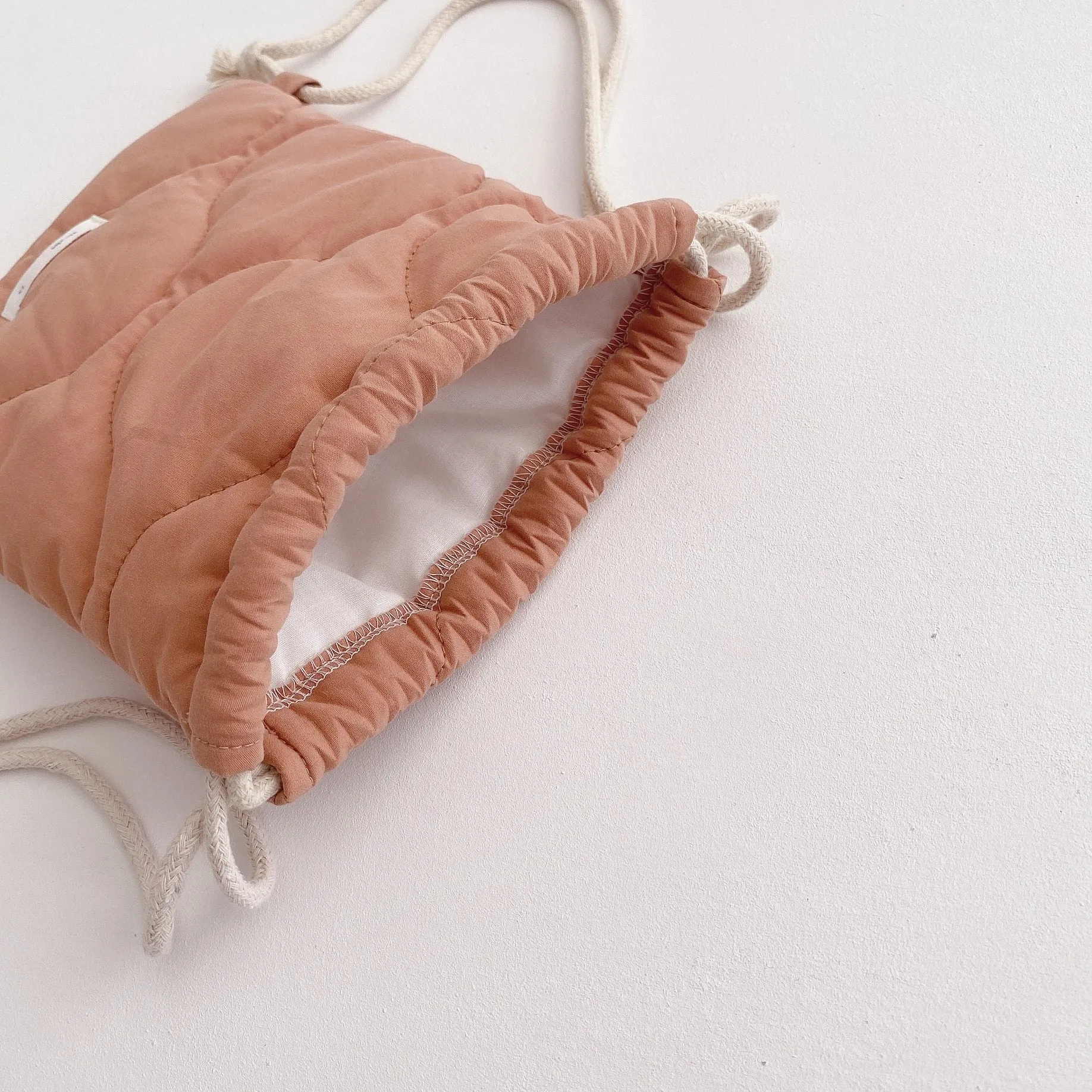 Autumn Winter Girls Coat Beige Backpack