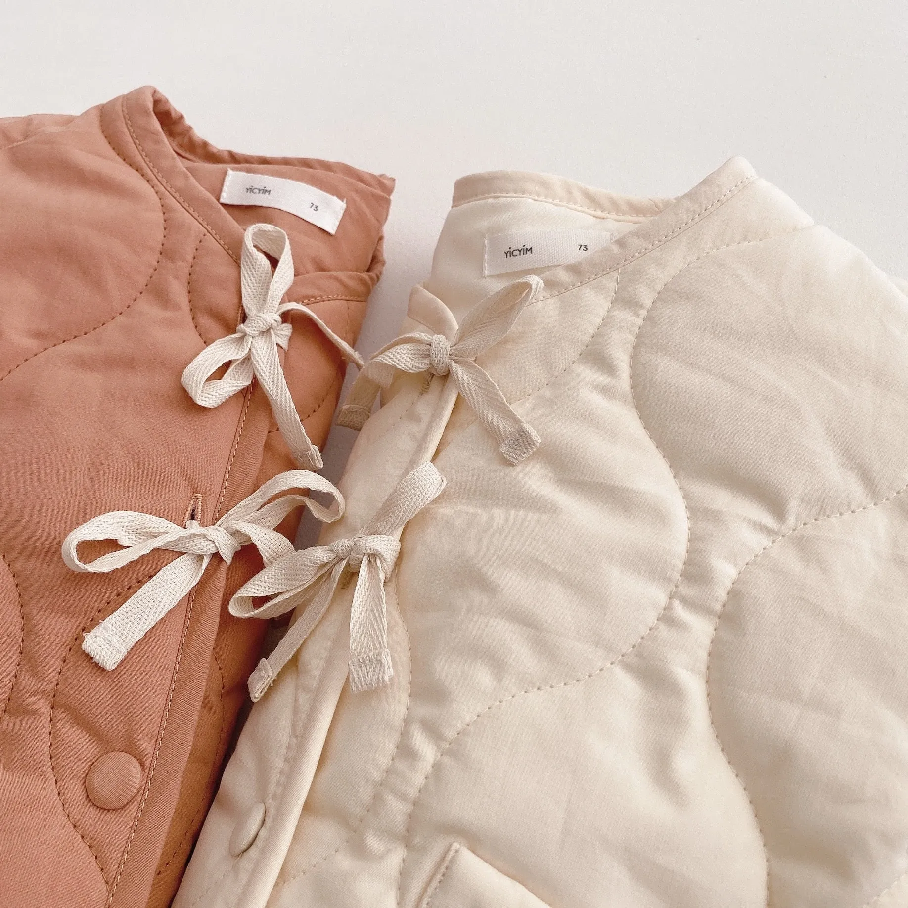 Autumn Winter Girls Coat Beige Backpack