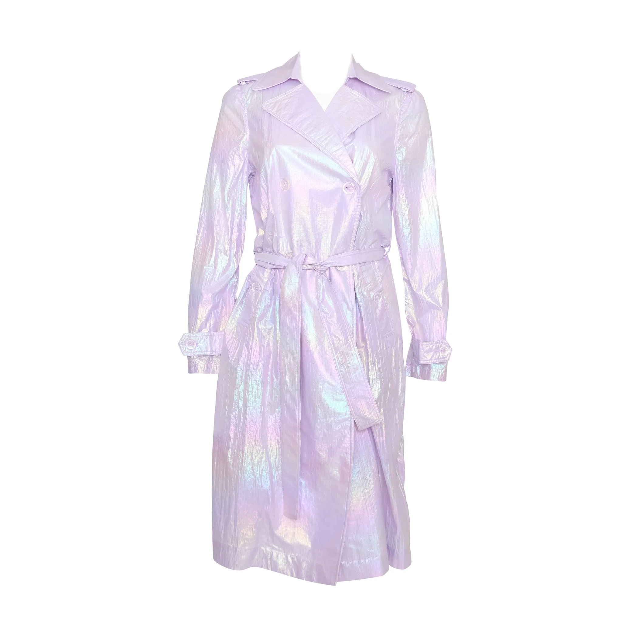 Avec Les Filles Iridescent Lavender Trench-coat
