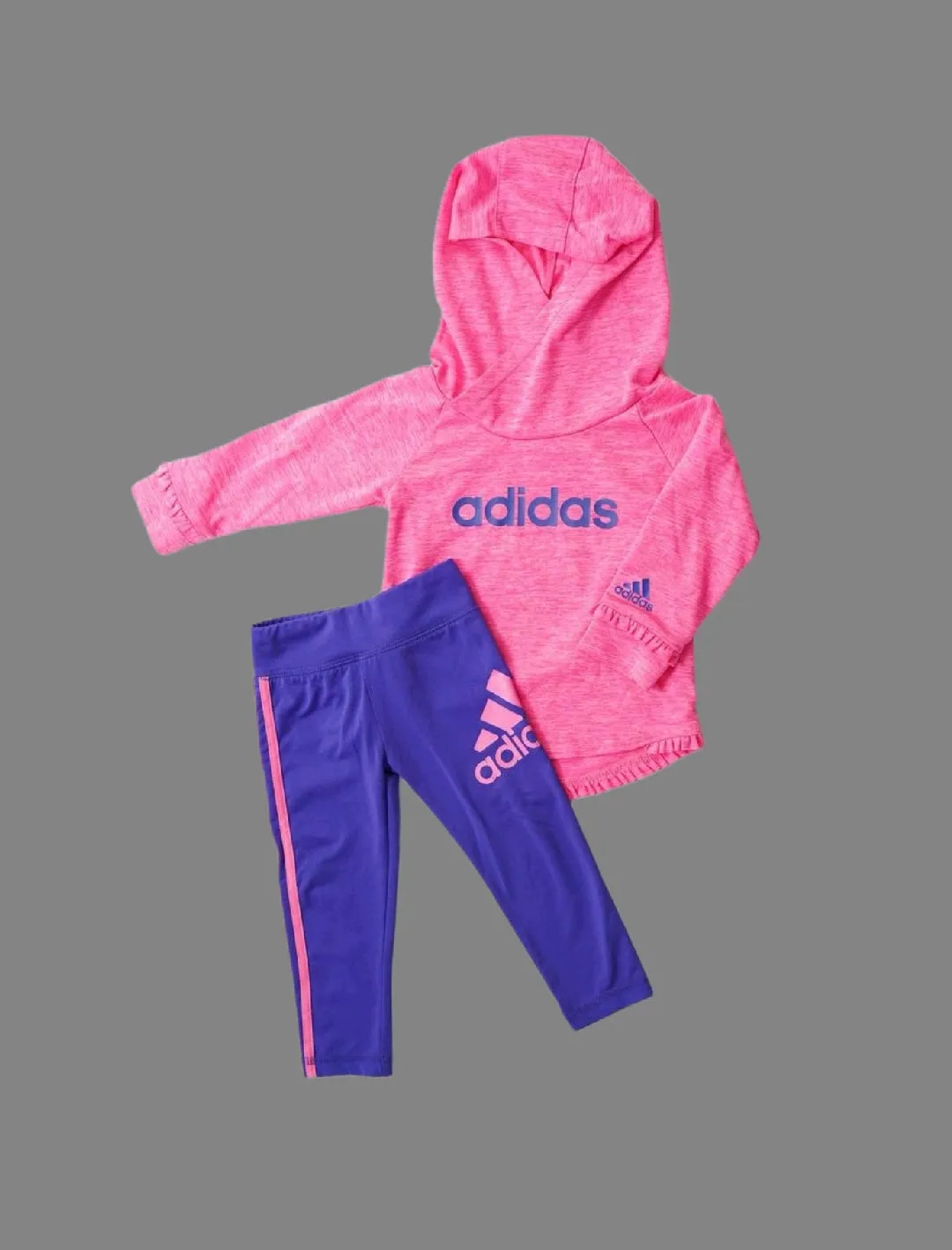 BABY GIRL SIZE 12 MONTHS - ADIDAS, Matching 2 Piece Athletic Outfit VGUC B15