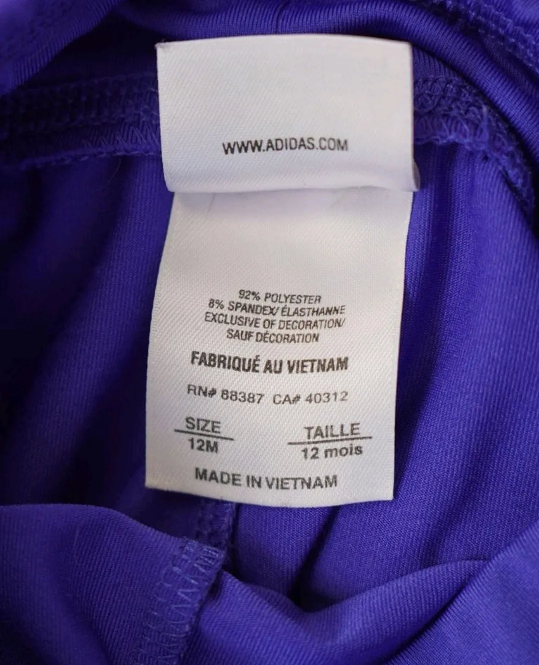 BABY GIRL SIZE 12 MONTHS - ADIDAS, Matching 2 Piece Athletic Outfit VGUC B15