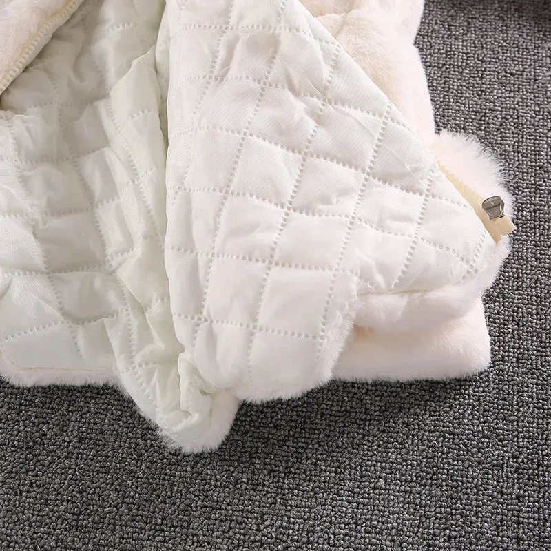 Baby Girls Faux Fur Coat - Warm Winter Jacket
