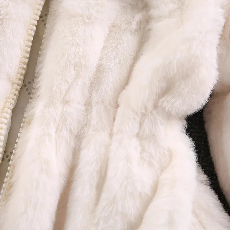Baby Girls Faux Fur Coat - Warm Winter Jacket