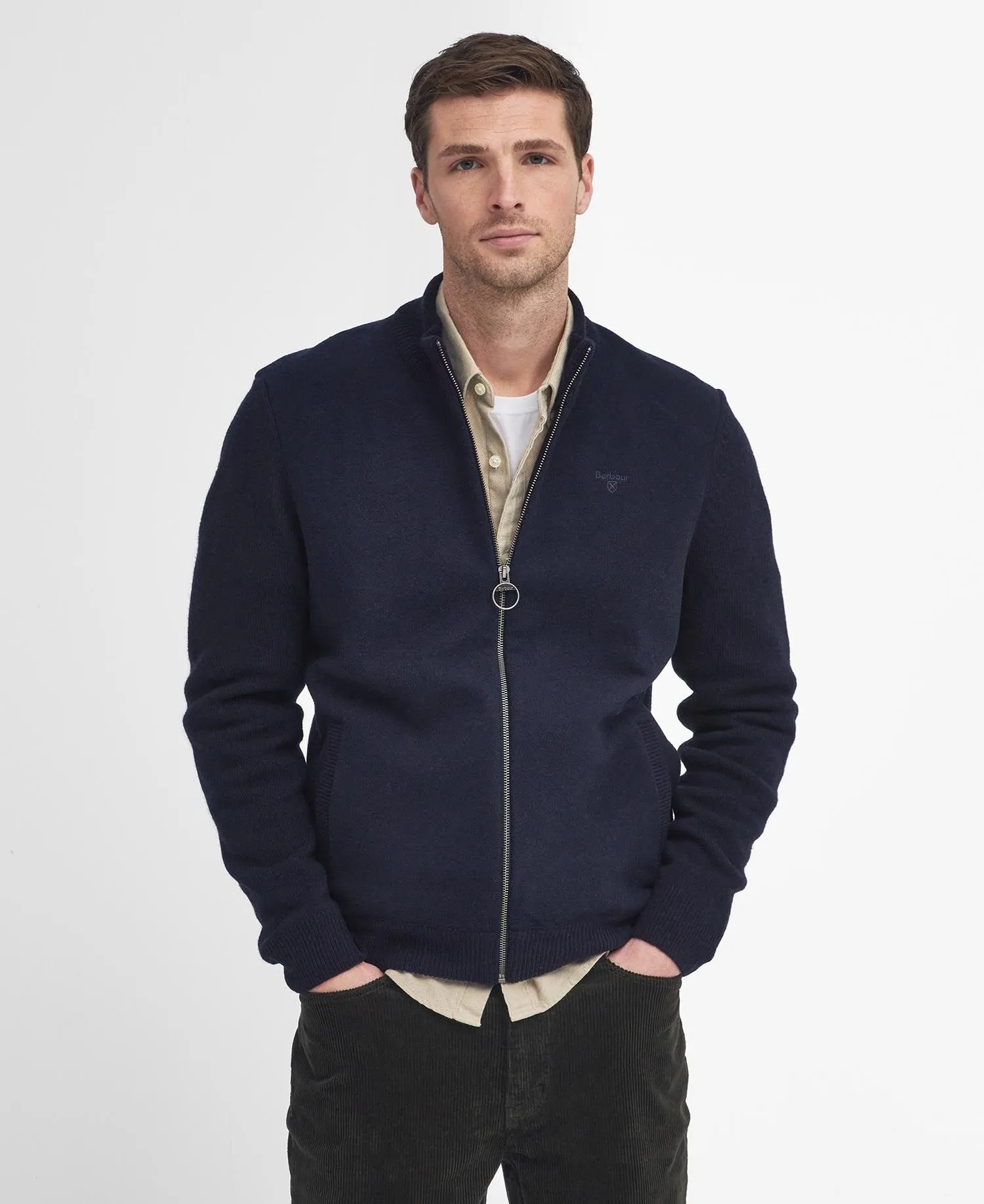 Balwen Zip-Up Jumper in Navy