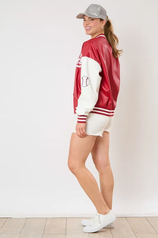 Baseball Sequins Bomber Jacket