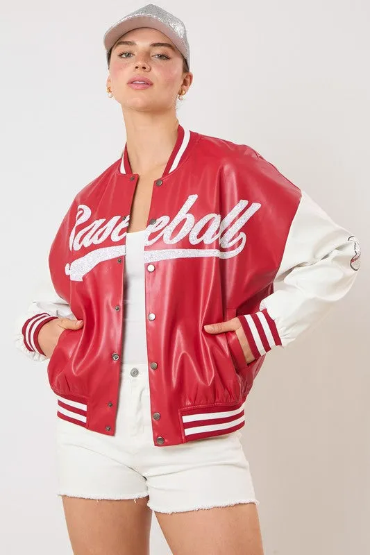 Baseball Sequins Bomber Jacket