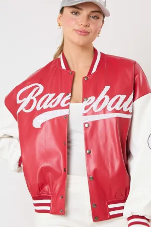 Baseball Sequins Bomber Jacket