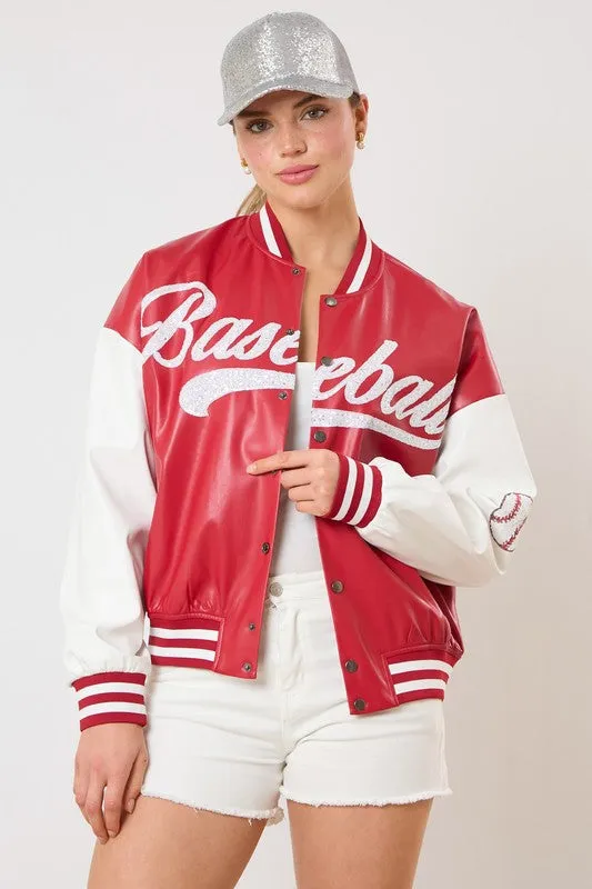 Baseball Sequins Bomber Jacket