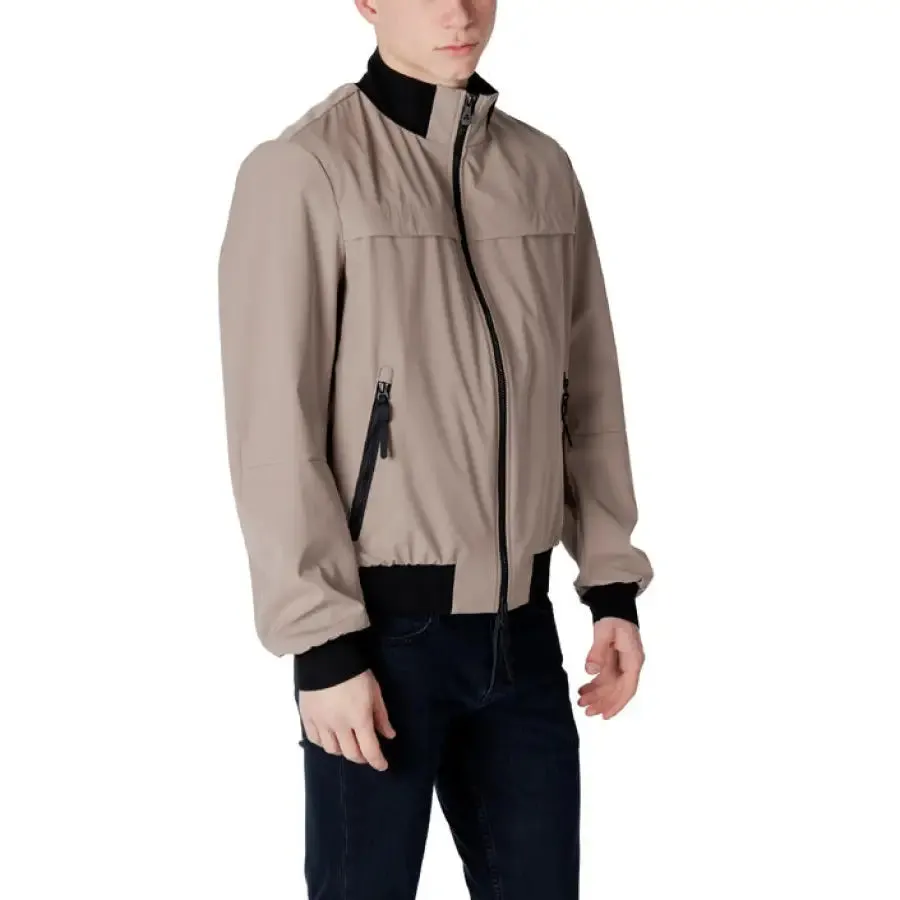Beige Bomber Jacket