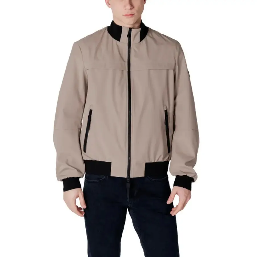 Beige Bomber Jacket