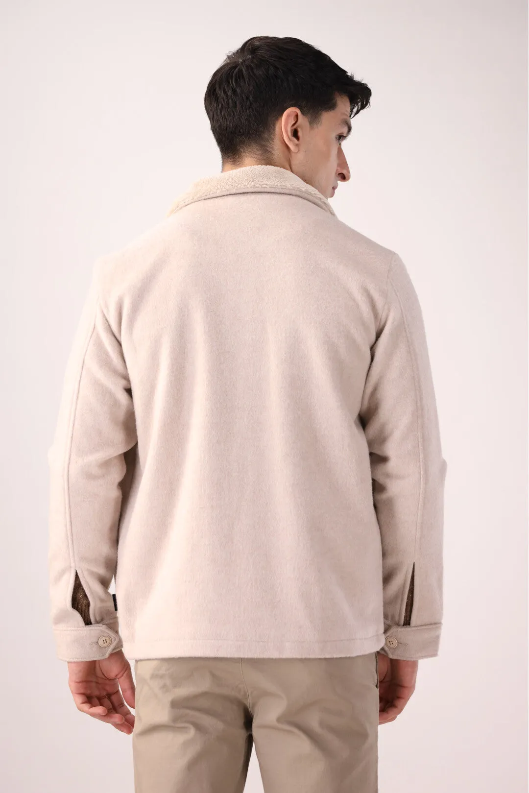 Beige Button-Up Jacket