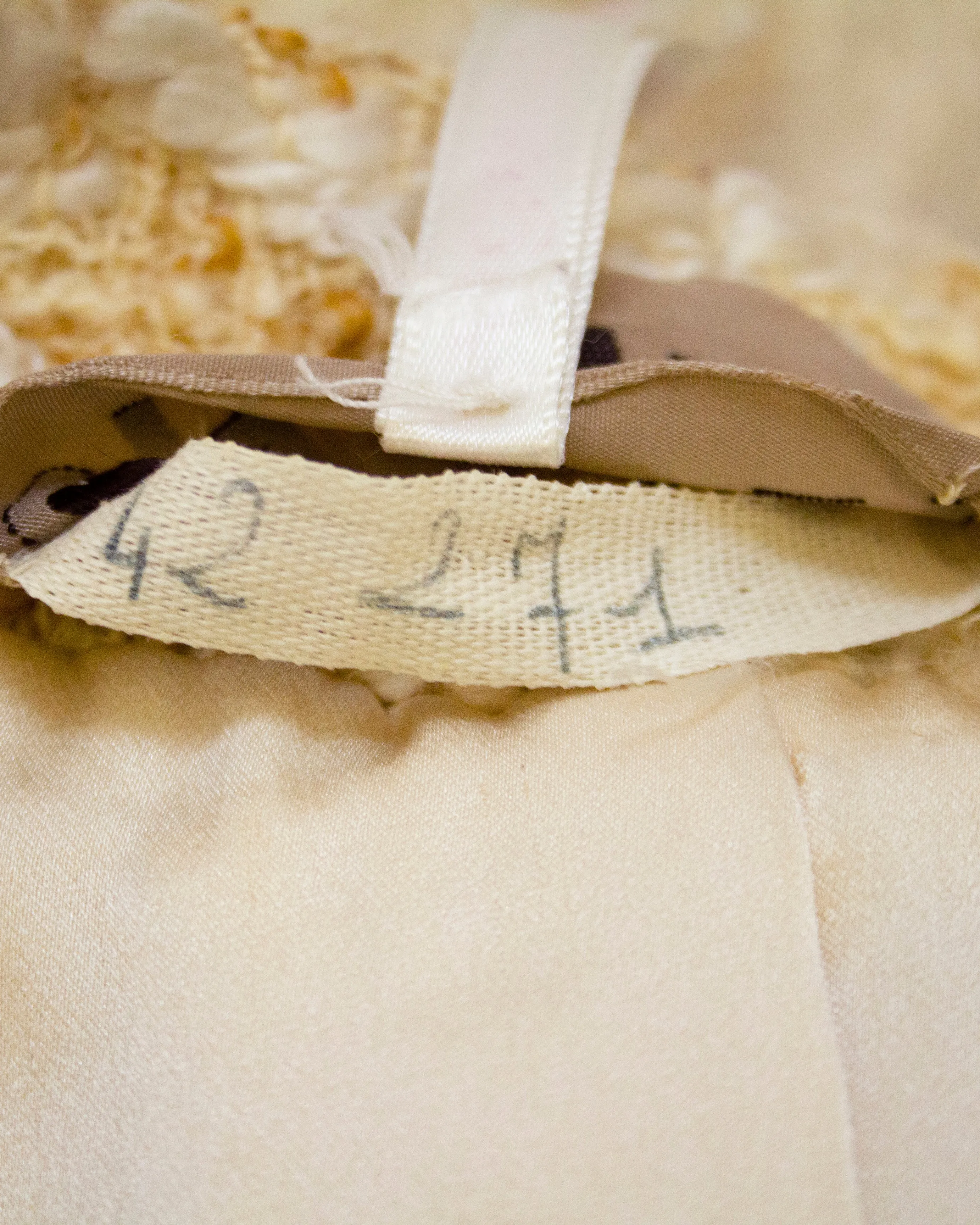 Beige Haute Couture Woven Wool Coat