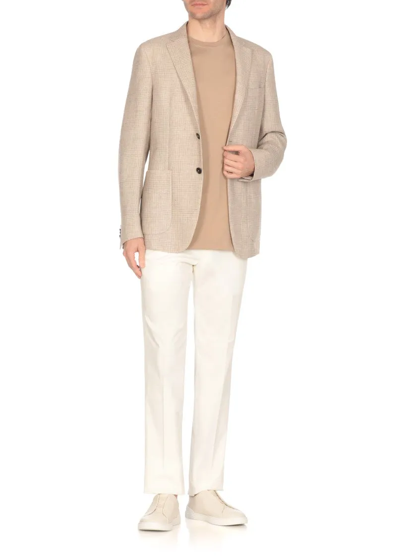 Beige Linen And Wool Jacket