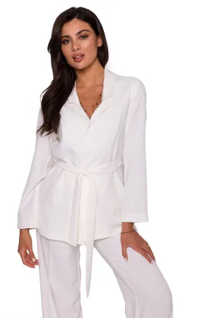 Belted Lightweight Unbuttoned Jacket