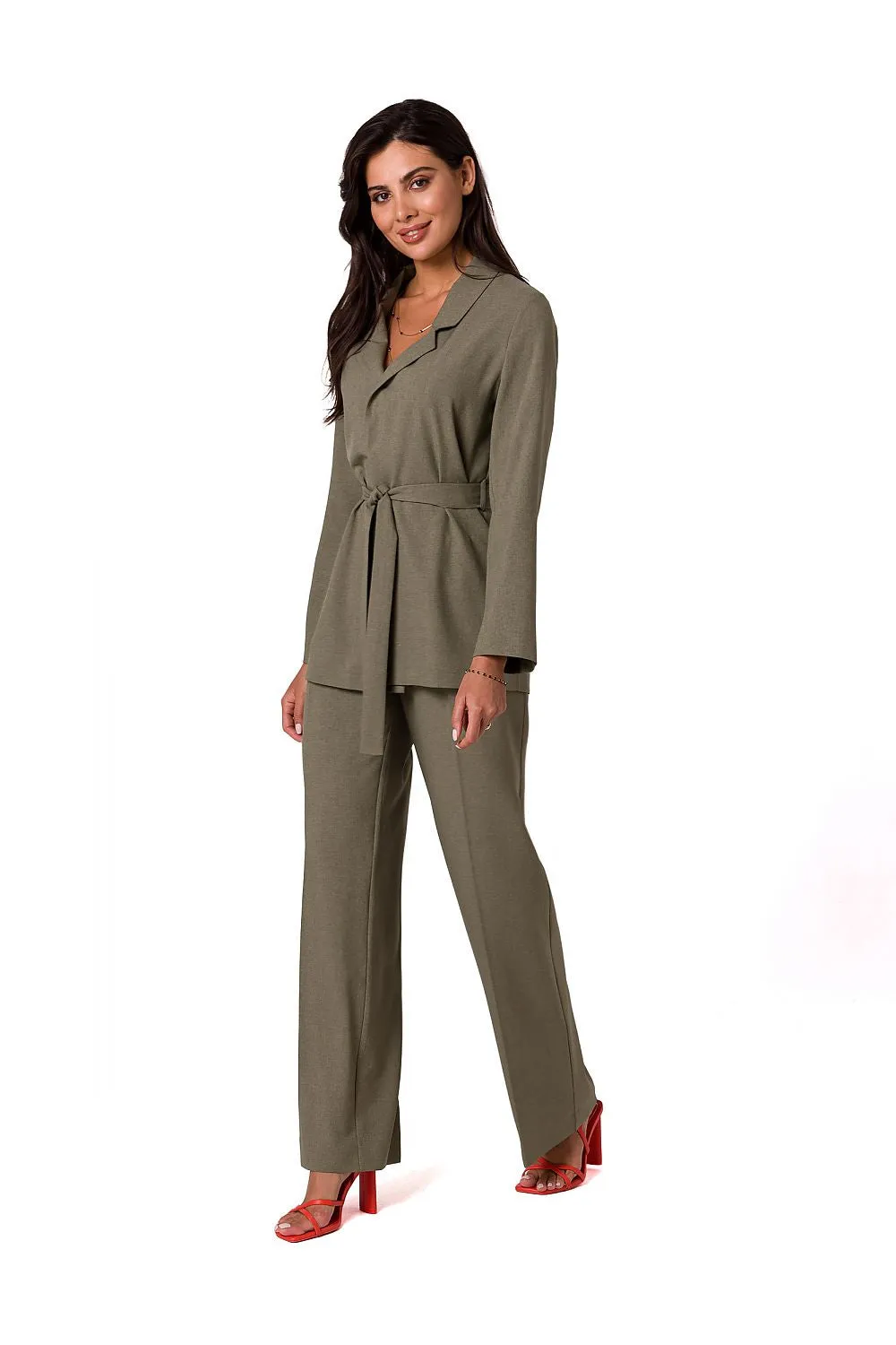 Belted Lightweight Unbuttoned Jacket