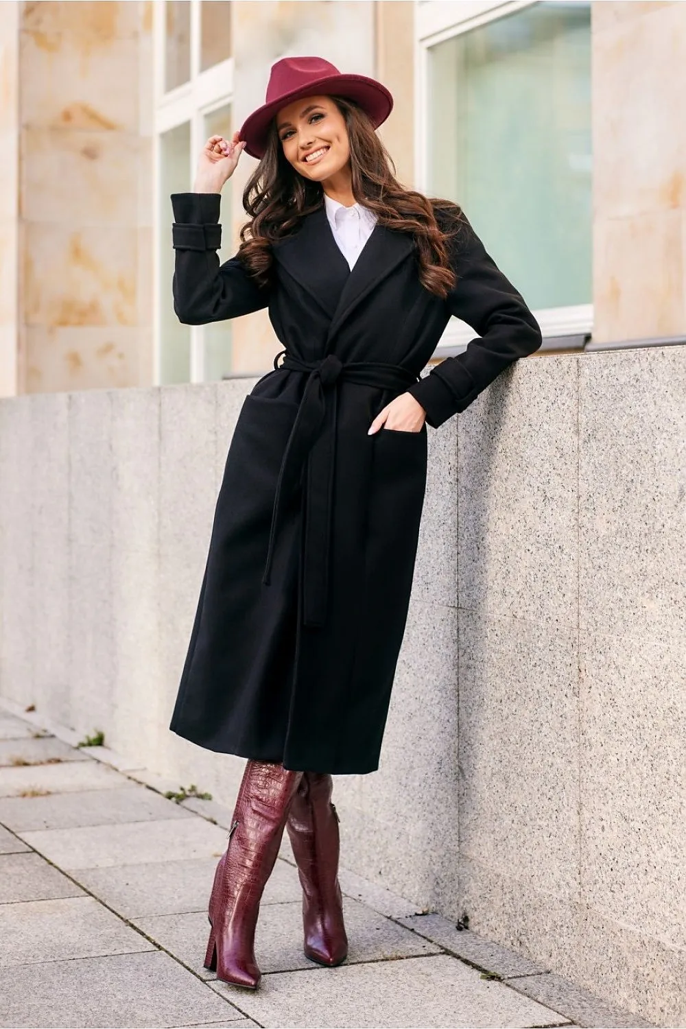 Belted Tailored Wool Coat