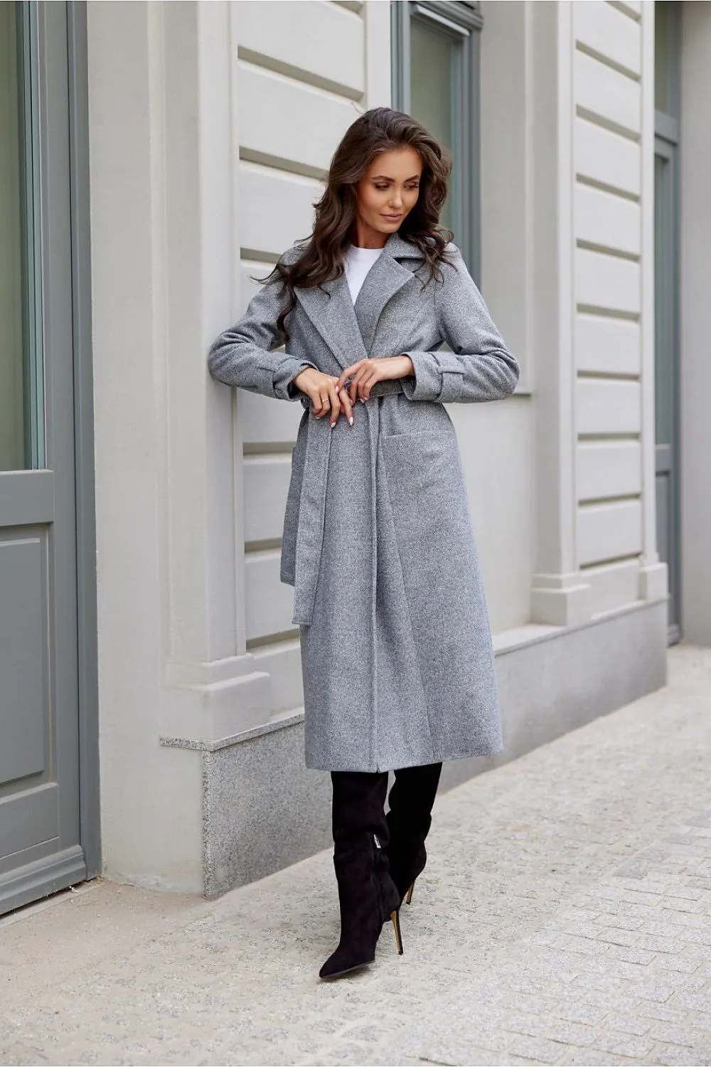 Belted Tailored Wool Coat