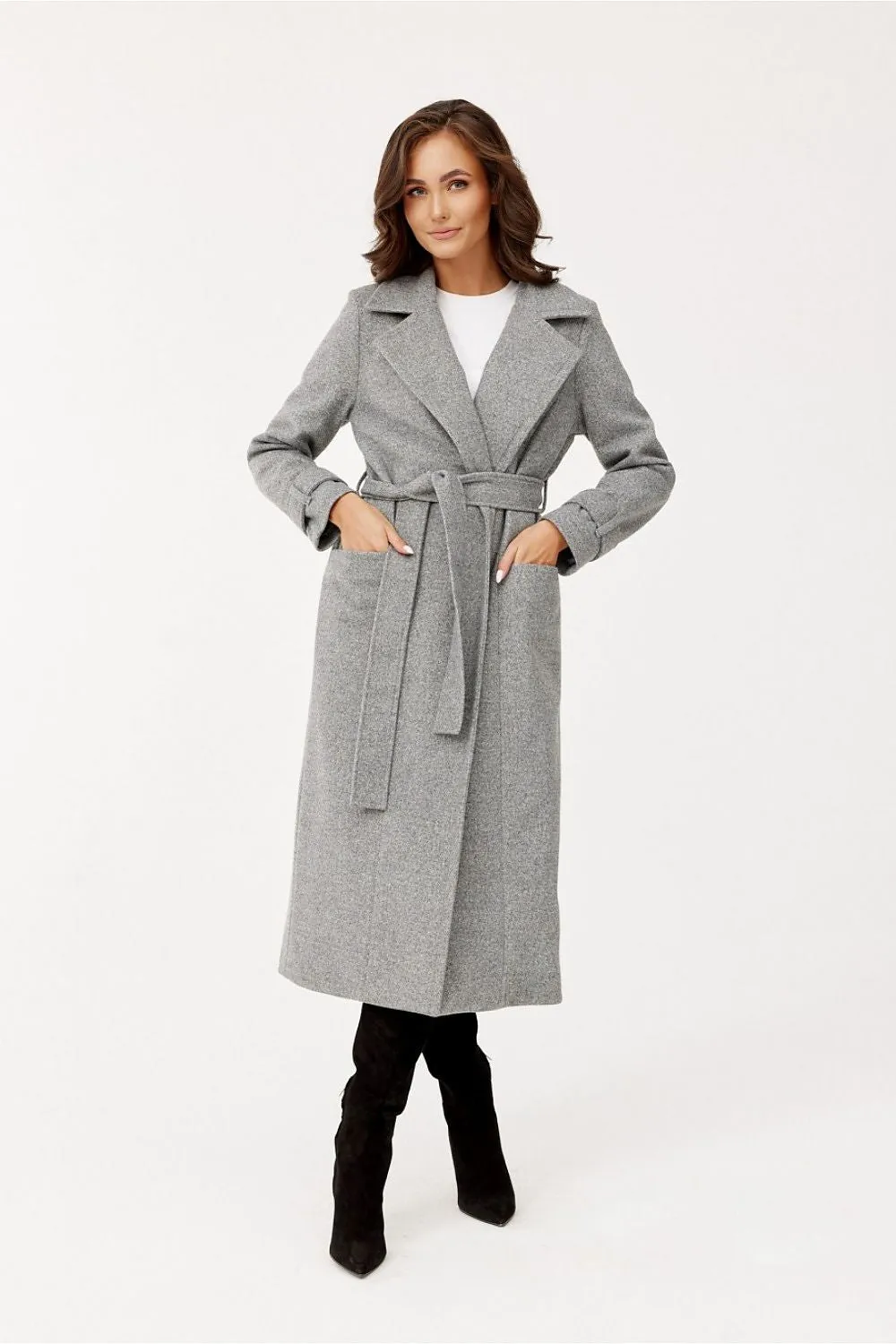 Belted Tailored Wool Coat