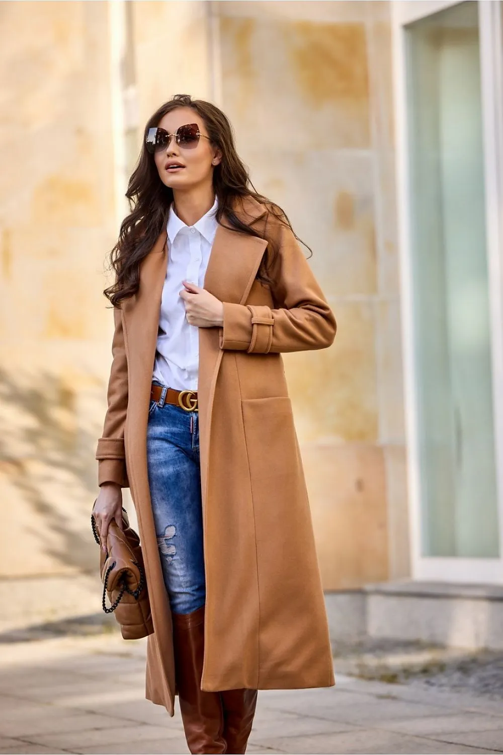 Belted Tailored Wool Coat