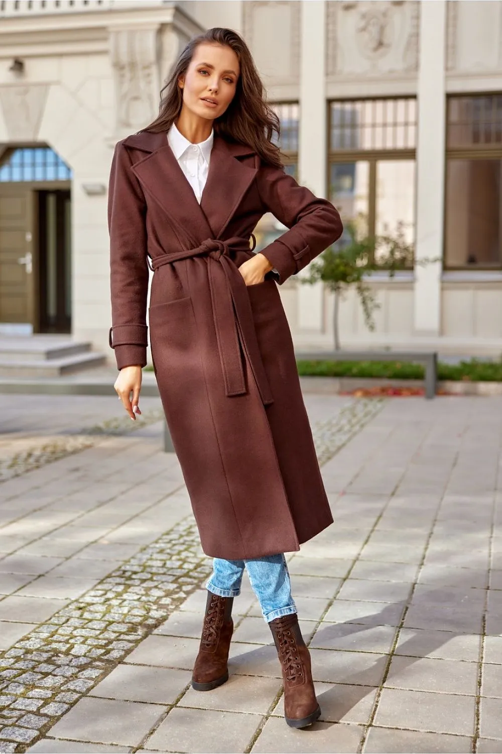 Belted Tailored Wool Coat
