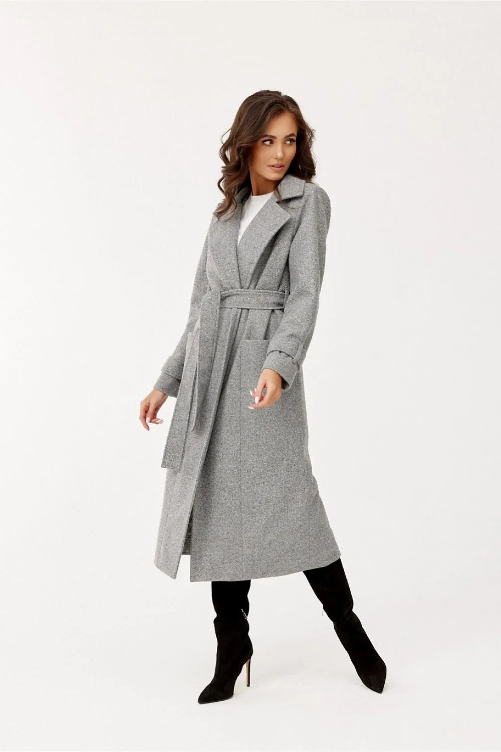 Belted Tailored Wool Coat