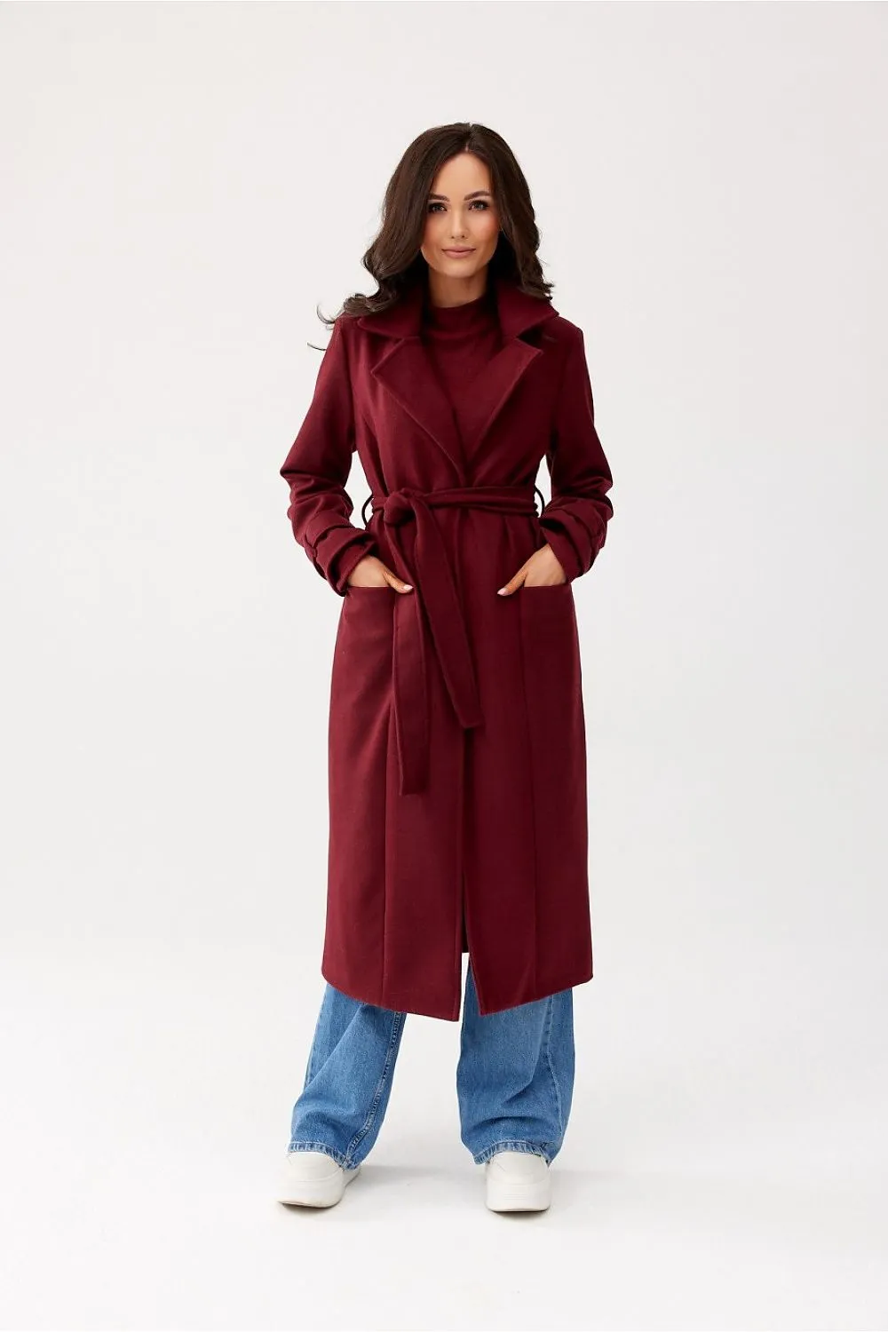 Belted Tailored Wool Coat