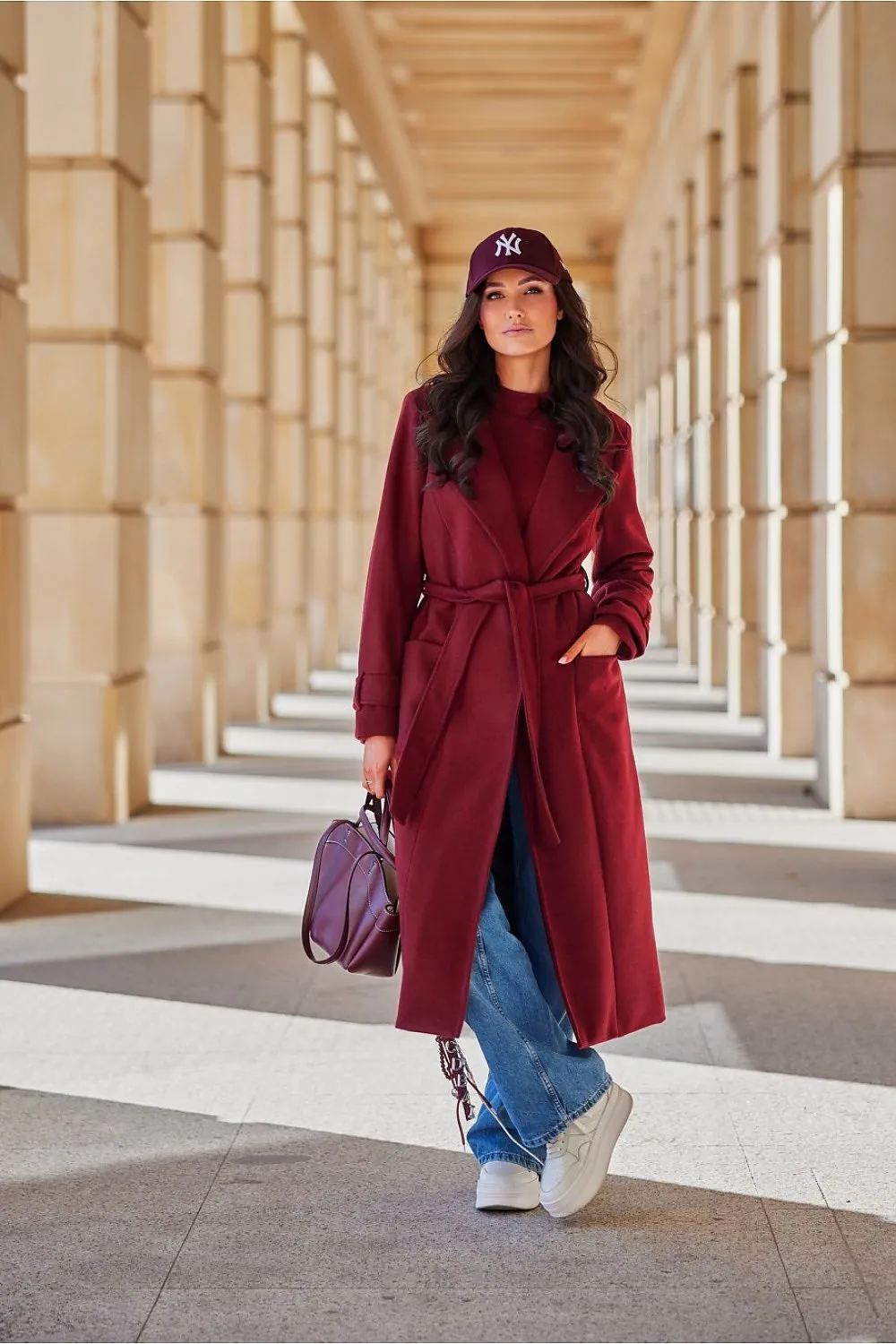 Belted Tailored Wool Coat