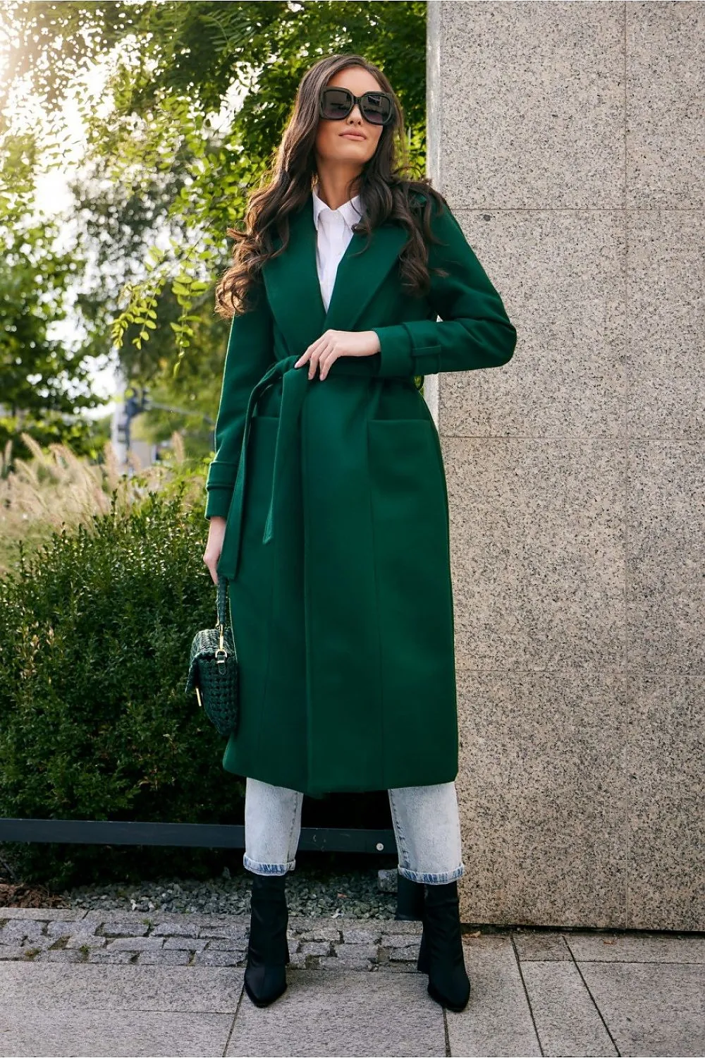 Belted Tailored Wool Coat
